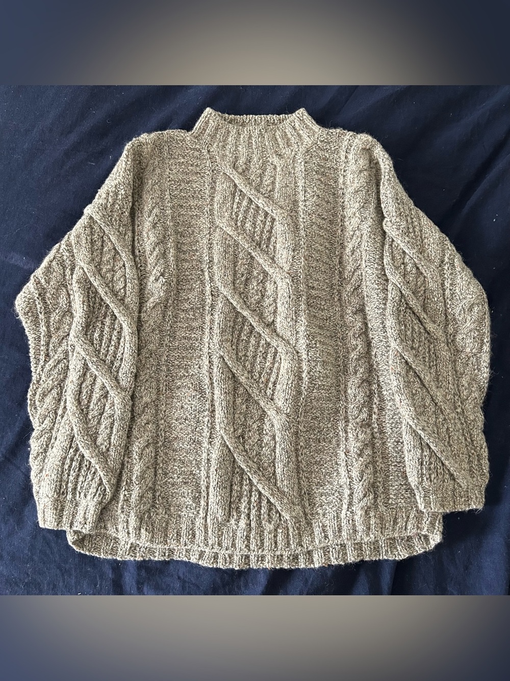 Vintage Handknit LLBean Wool blend cable knit sweater